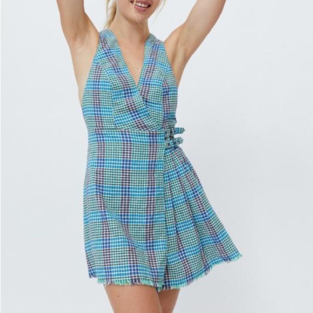 Urban Outfitters Gingham Mini Wrap Dress